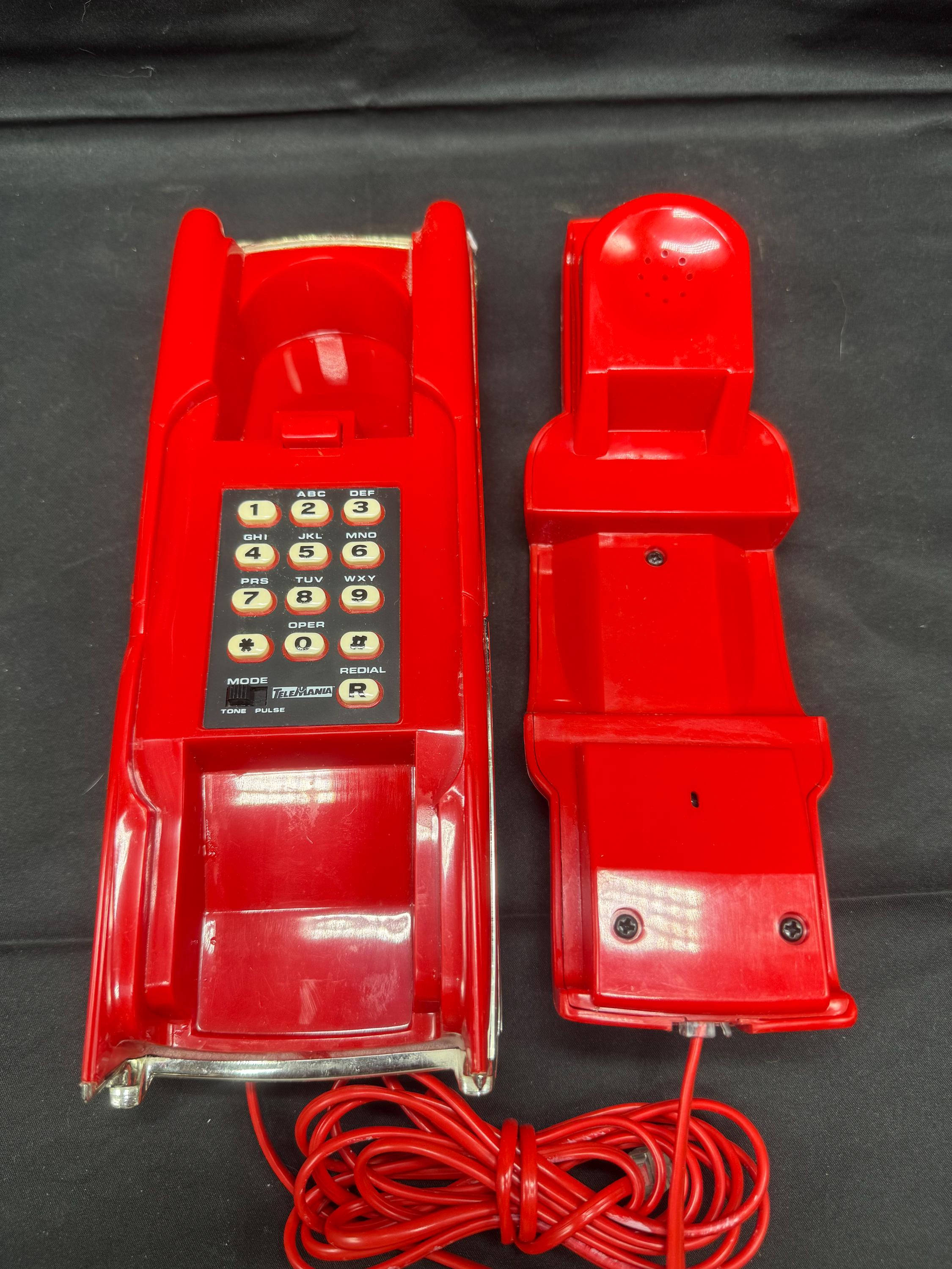 Vintage Telemania 57' Red Chevy Car Corded Home Desk Phone