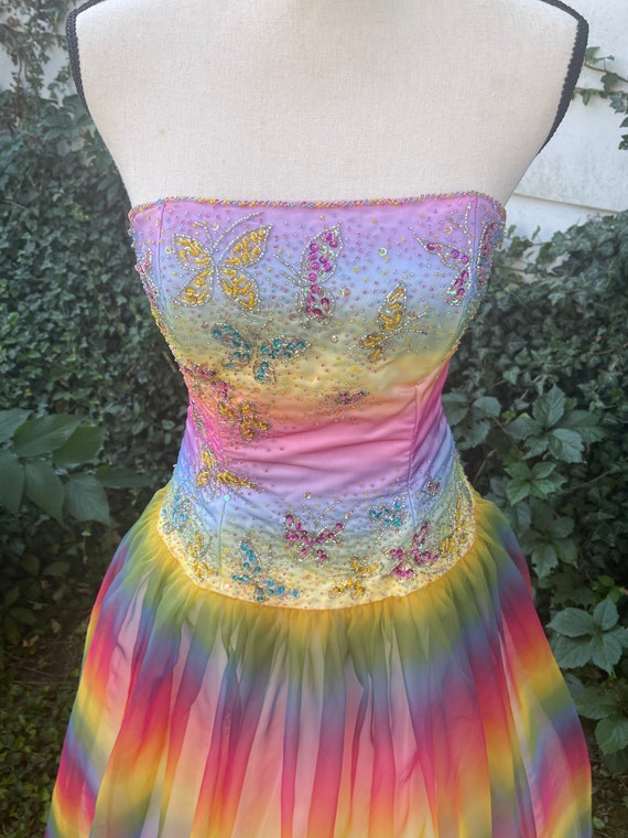 Vintage Precious Formals Rainbow Dress - image 2