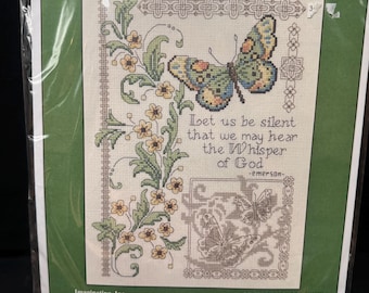 Vintage korsstygnskit "The Whisper of God" från Imaginating Inc., designat av Diane Arthurs.
