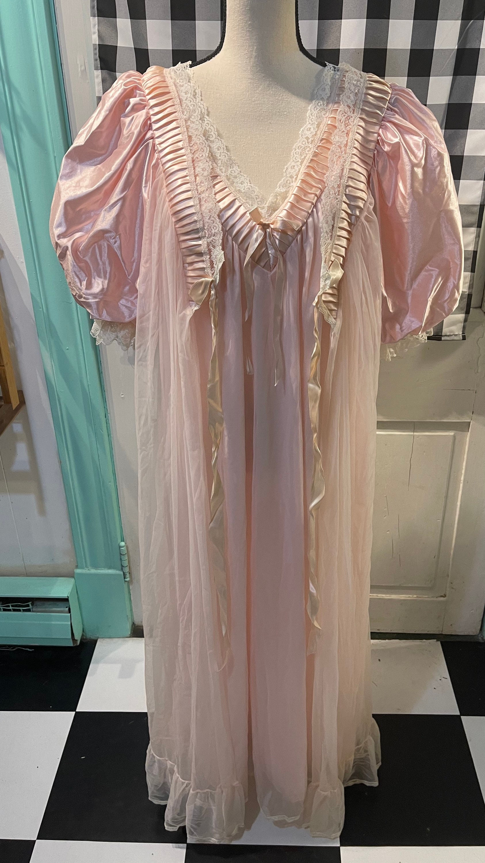 Peignoir Vintage Set Nightgown Tosca Lingerie Lace Robe Etsy New Zealand