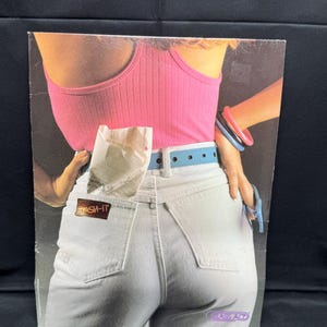 Vintage 1987 Stash It Class Act Butt Pocket Folder For Trapper Keeper Pink Tank