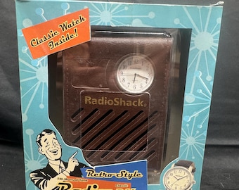 Vintage Radio Shack Transistor Radio with Wristwatch New in Package