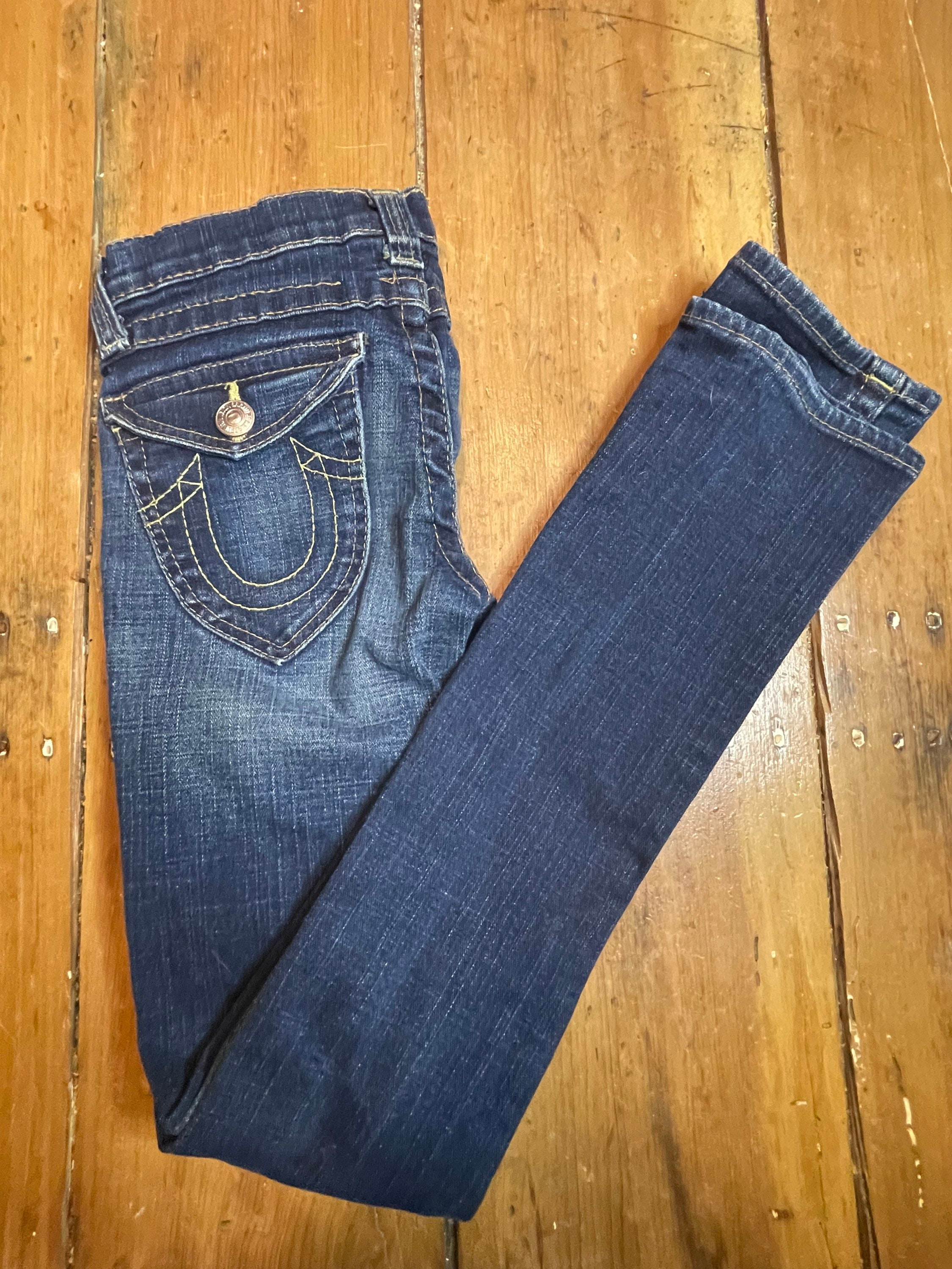 True Religion RN#112790 Low Rise Strait Leg Jeans Size 14 - Etsy