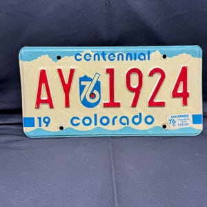 Vintage Colorado 1976 CENTENNIAL License Plate