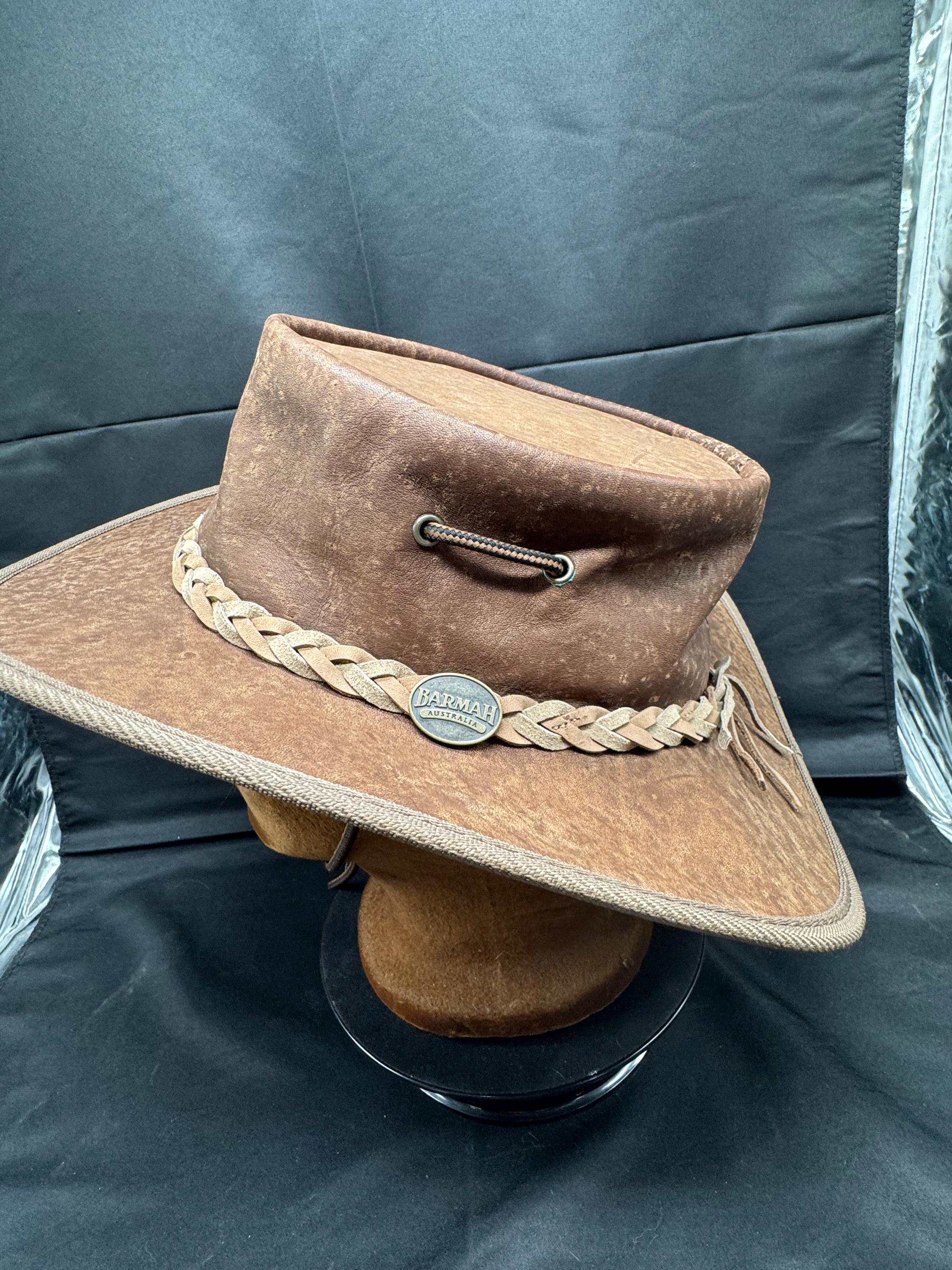 Vintage Barmah Squashy Hat-in-a-bag Kangaroo Leather Size 
