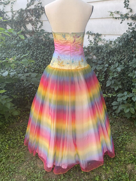 Vintage Precious Formals Rainbow Dress - image 3