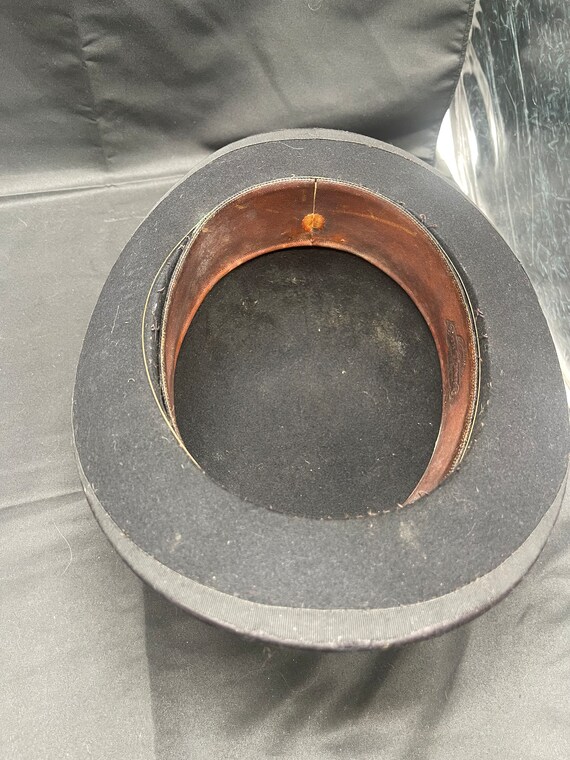 Vintage John B Stetson Black Homburg Derby Bowler… - image 5