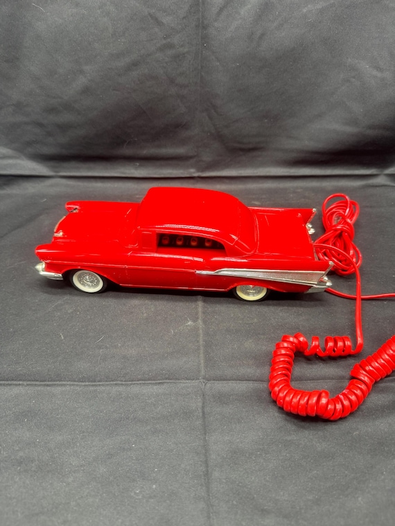 TELEMANIA社 57CHEVY PH NE57年シェビー型電話機 Vintage Telemania '57 Chevy Bel Air Car Shaped Blue Telephone