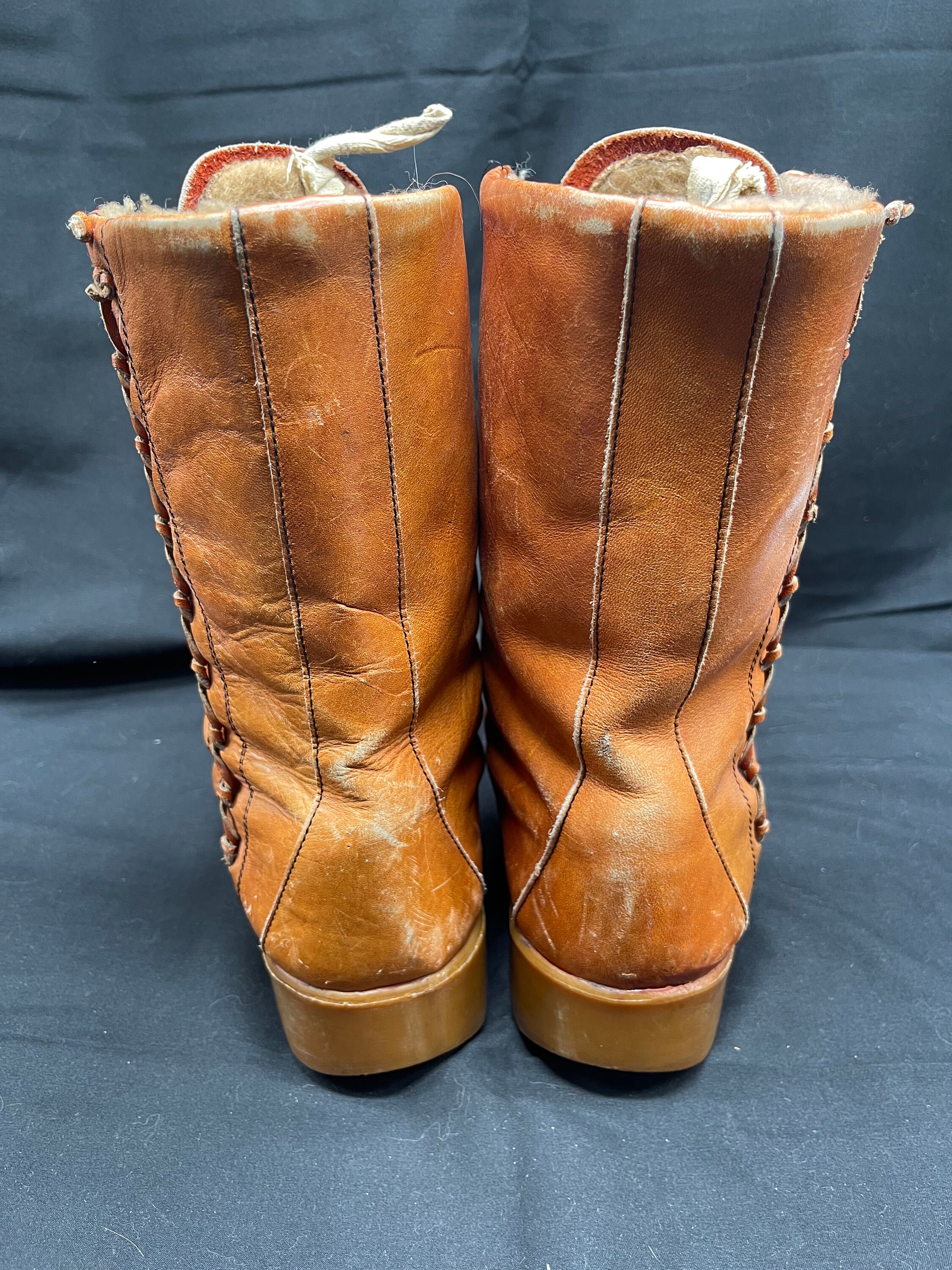 Vintage Brown Leather Romanian Combat Boots Estimated Size  display picture 2
