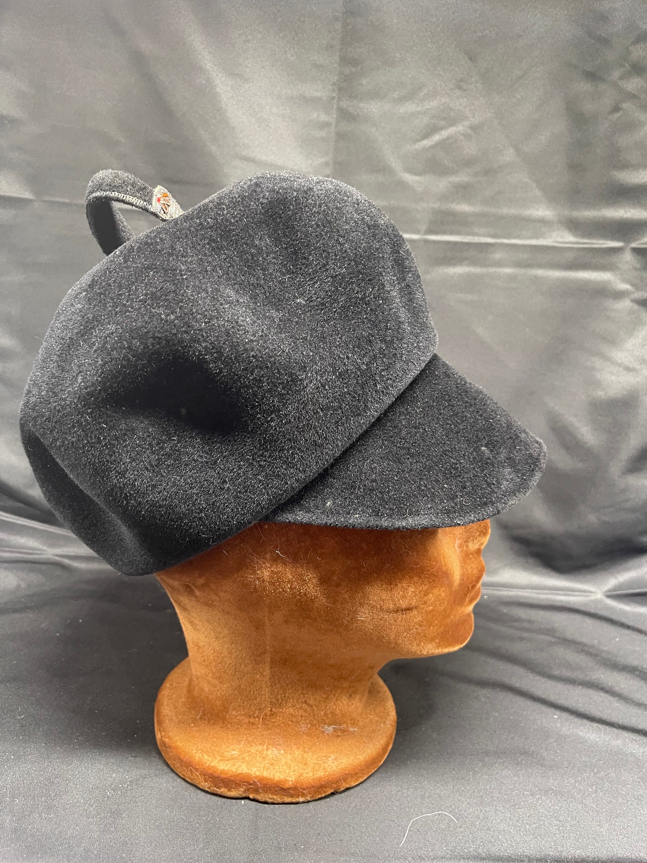 Vintage 60\'s Woman\'s MOD Carnaby Street Style Black Wool Felt Hat Large Vintage 60s Womens MOD Carnaby Street Style Black Wool Felt  main image 4