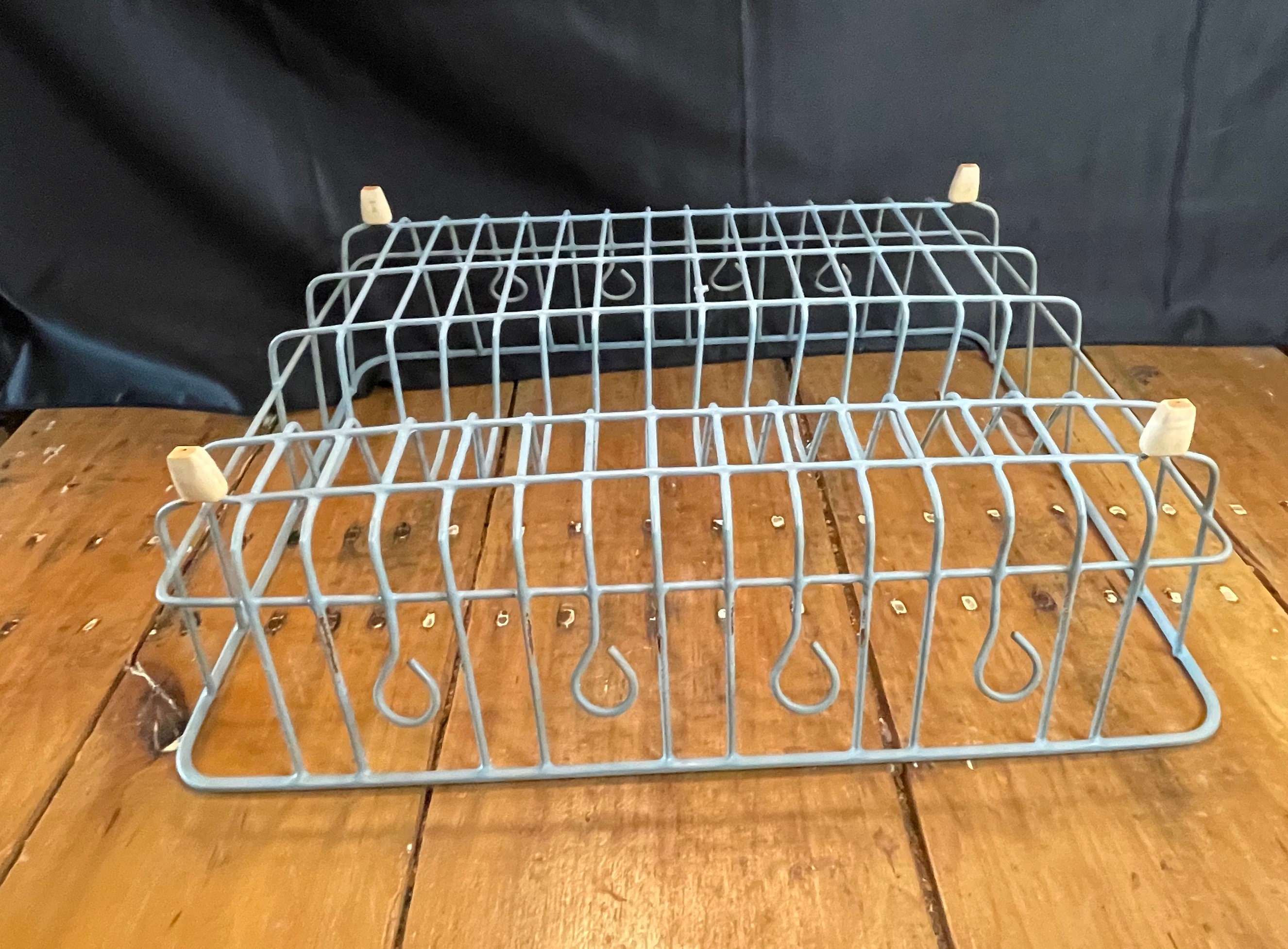 ✨️VTG Rubbermaid country Blue Coated Wire Dish Rack Drainer 17x13x5, MCM