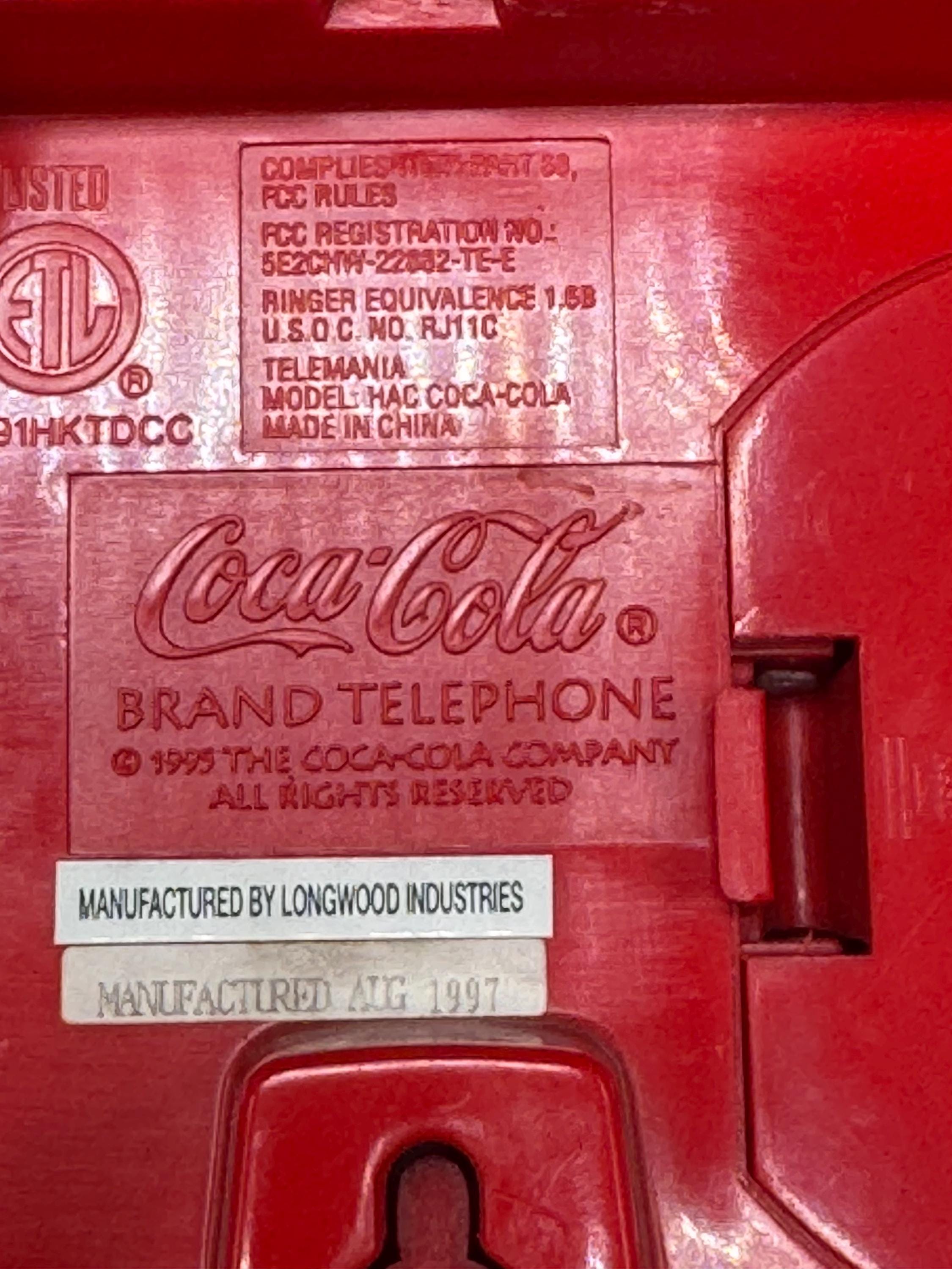Vintage 1997 Coca Cola Button Telephone Round Disc Light up