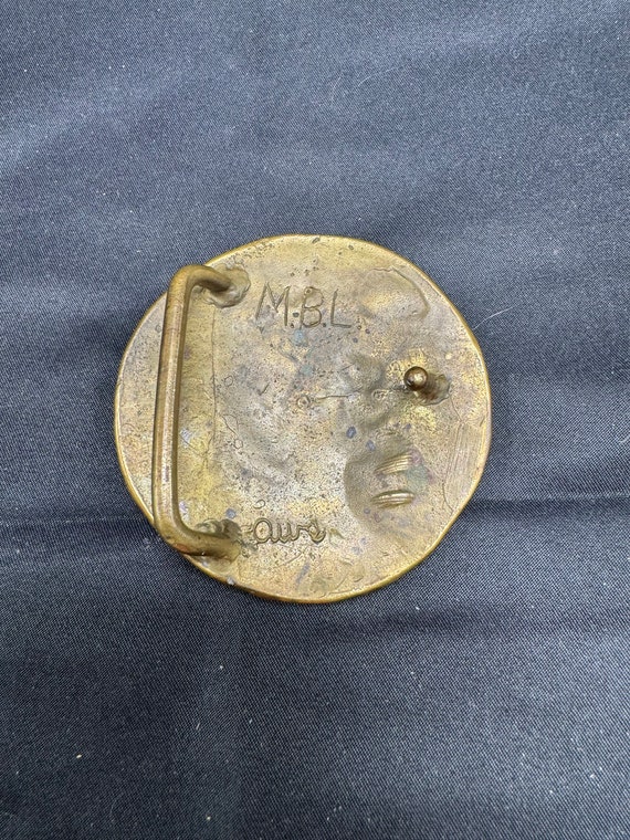 Sea Shell Brass Belt Buckle Vintage Vintage Hand Made Solid Brass Cast Sea Shell Design Belt  main image 4