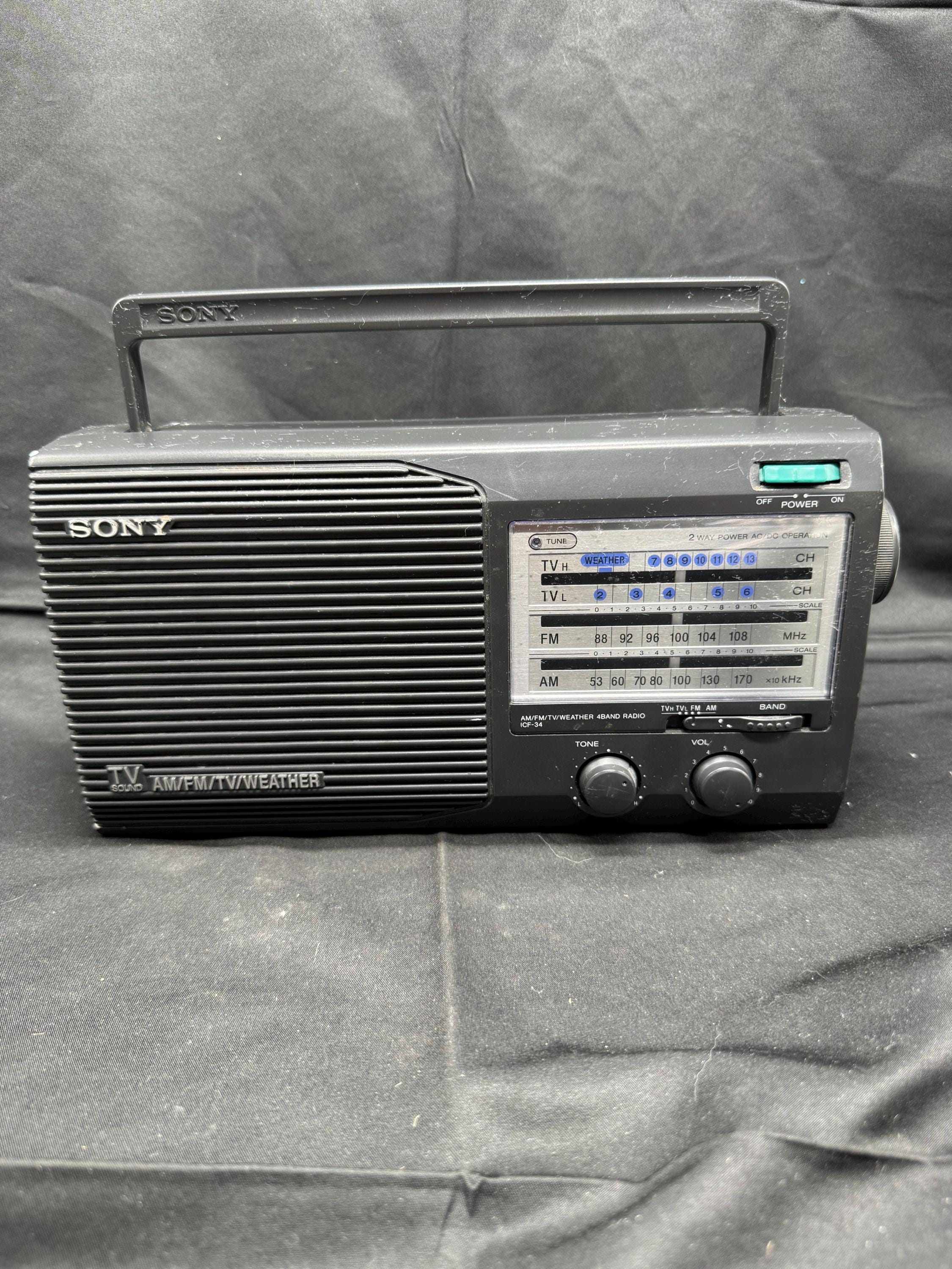 Vintage Sony ICF-36 Portable Weather Radio - Black-works - Etsy