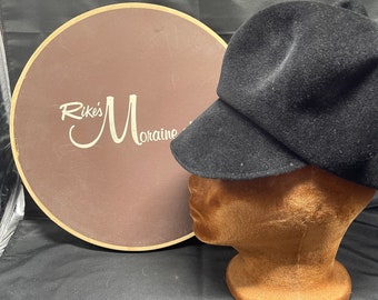 1960s Black Velvet High Crown Hat | Twiggy Style - Etsy display picture 3