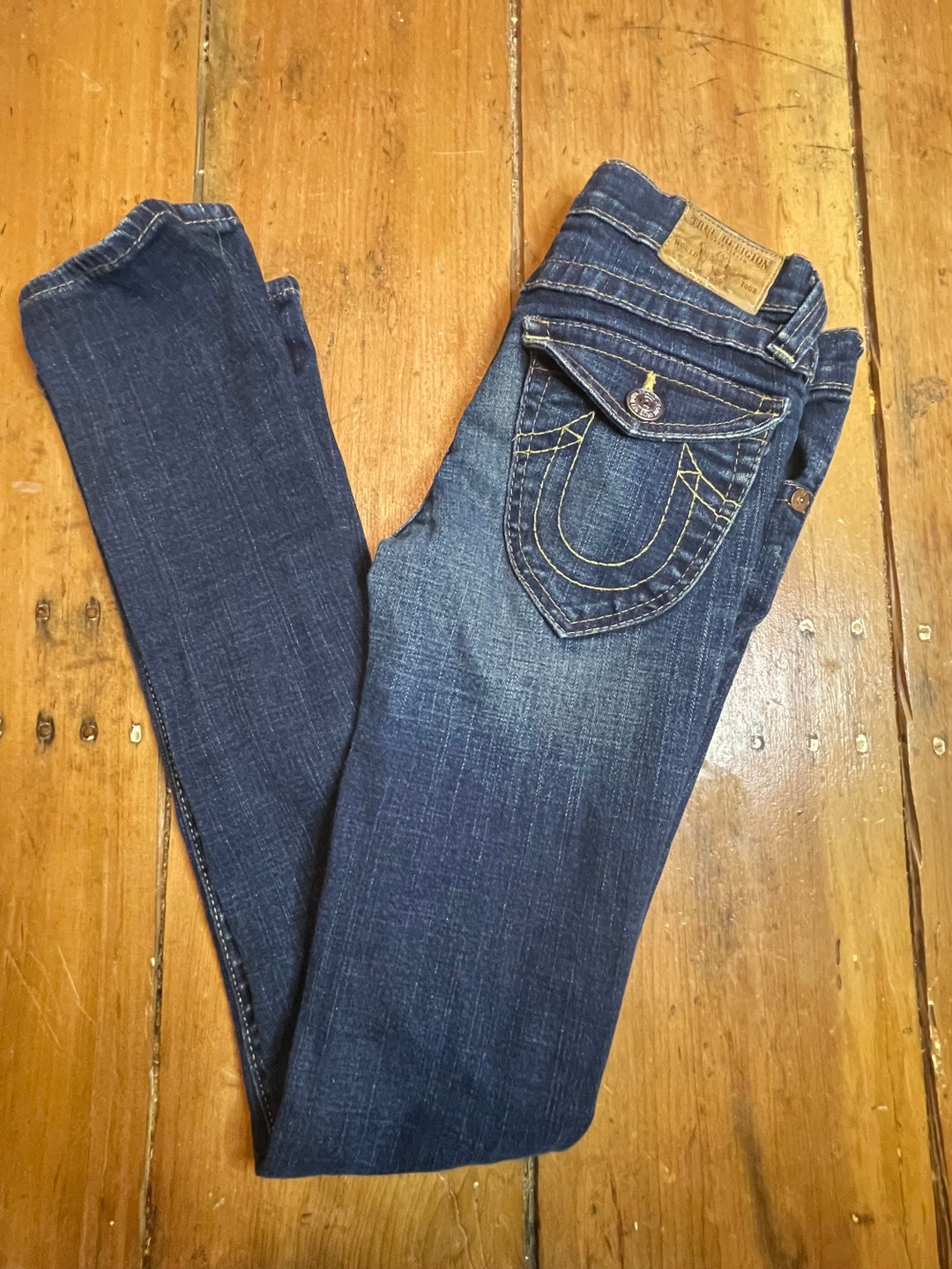 wavegirl　TRUE RELIGION RICKY BIG T FLAP STRAIGHT JEAN - Medium Autumn Wash | True