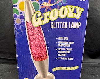 Vintage 16 inch Silver Glitter Lamp Lava Lamp Shape Peaceful Motion Relaxation Light New in Box