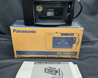 Vintage Panasonic Mini Cassette Tape & Recorder #RQ-212DAS ~Made In Japan - Purchased In 1977~ Includes Original Manual and Box