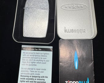 Briquet Zippo Blu modèle 05 classique chromé vintage avec boîte n'ayant jamais été utilisé
