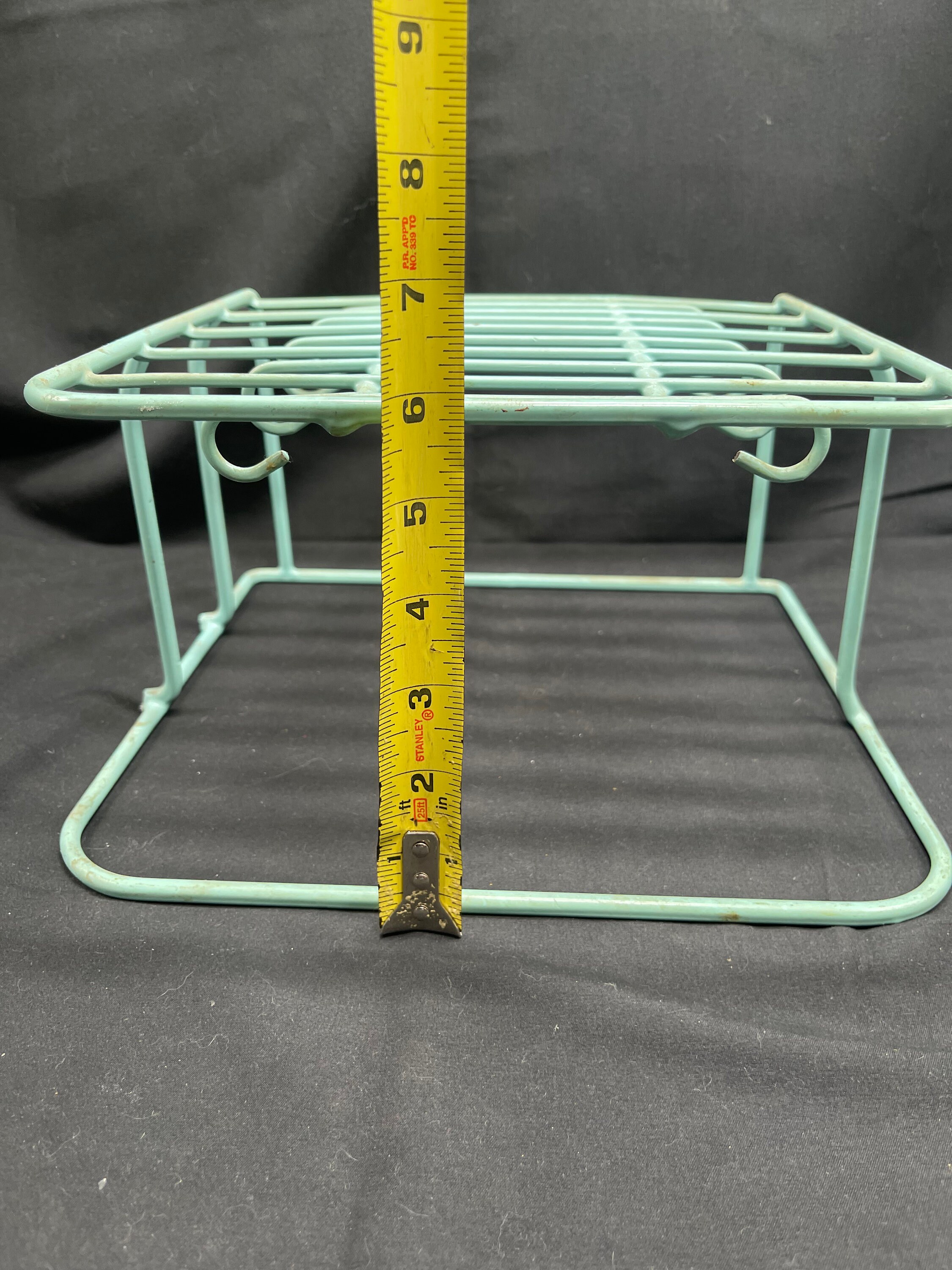 Vintage 1970s Teal Ruber Coated Wire Storage Dish Drying Rack Holds 10 ...