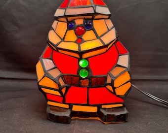 Lámpara decorativa Tiffany de Papá Noel de Huntington en caja. 24 cm de altura.