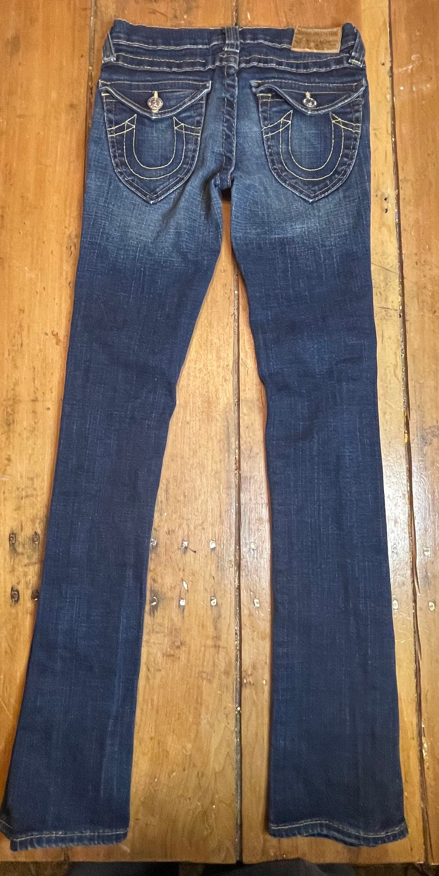 True Religion RN112790 Low Rise Strait Leg Jeans Size 14 - Etsy