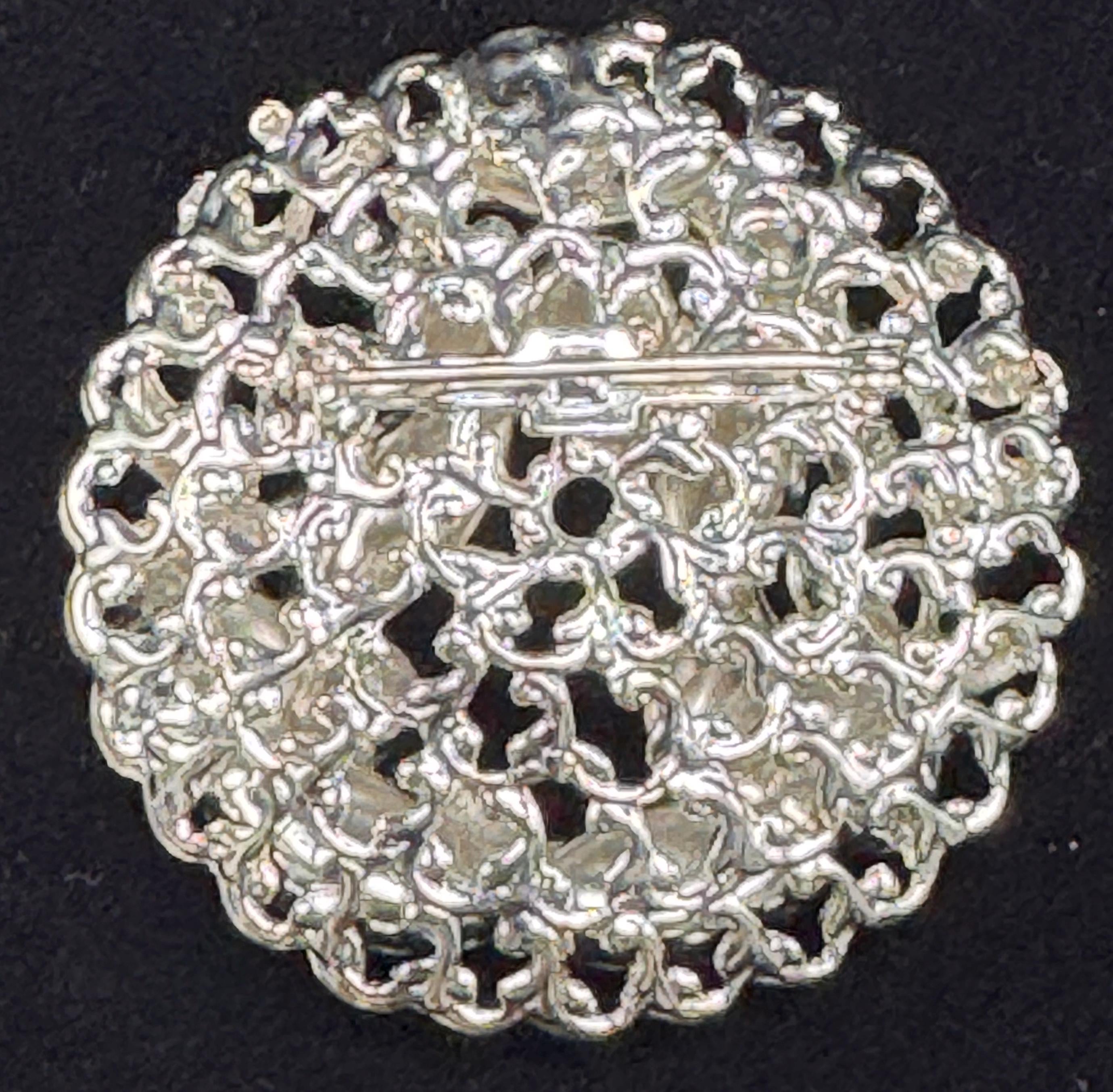 Broche Rétro Brouette Avec Cristal Boréalis - Couleur Or Poli - Bijou Vintage - Occasion - Réf. 3240