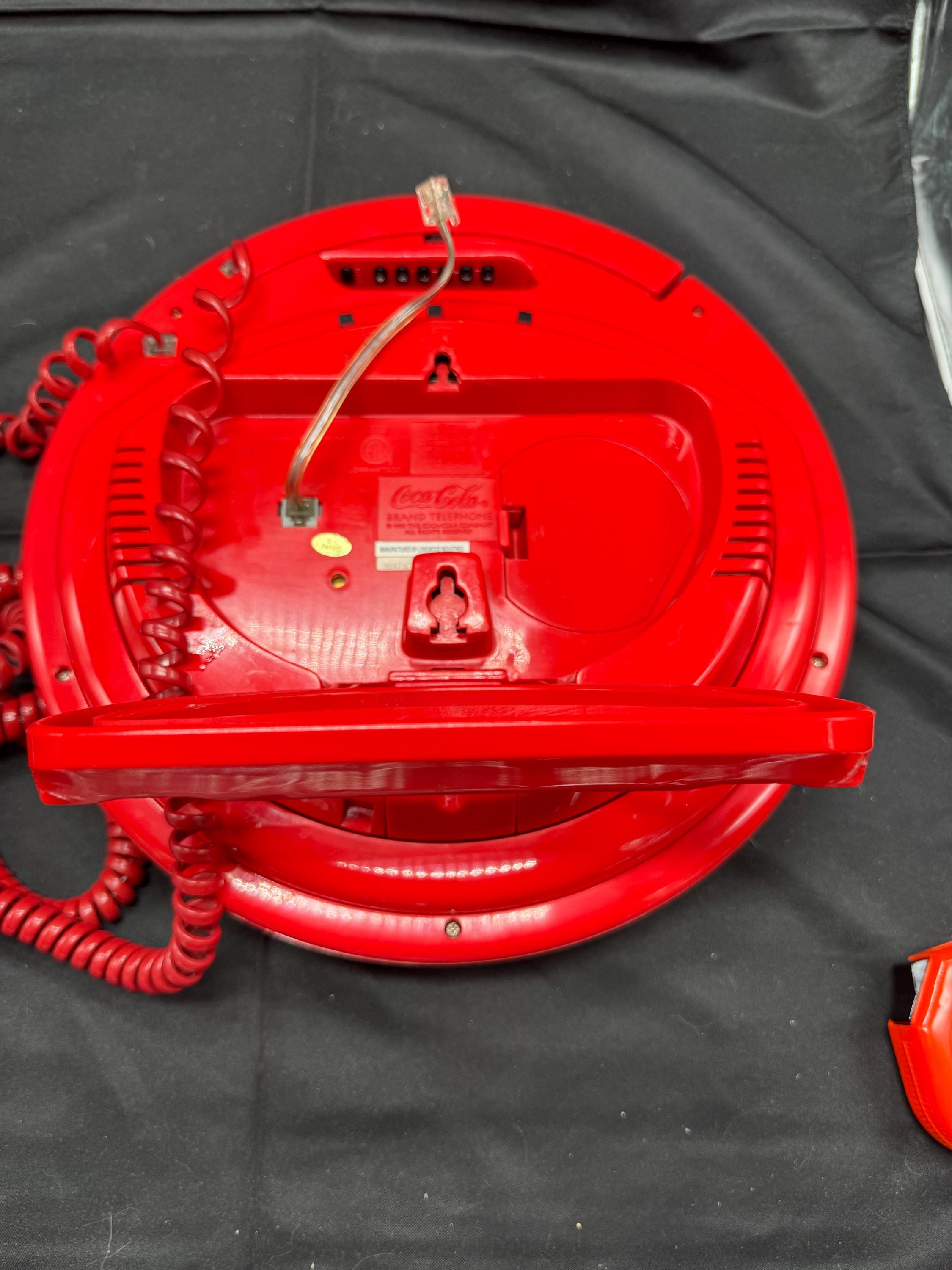 Vintage 1997 Coca Cola Button Telephone Round Disc Light up