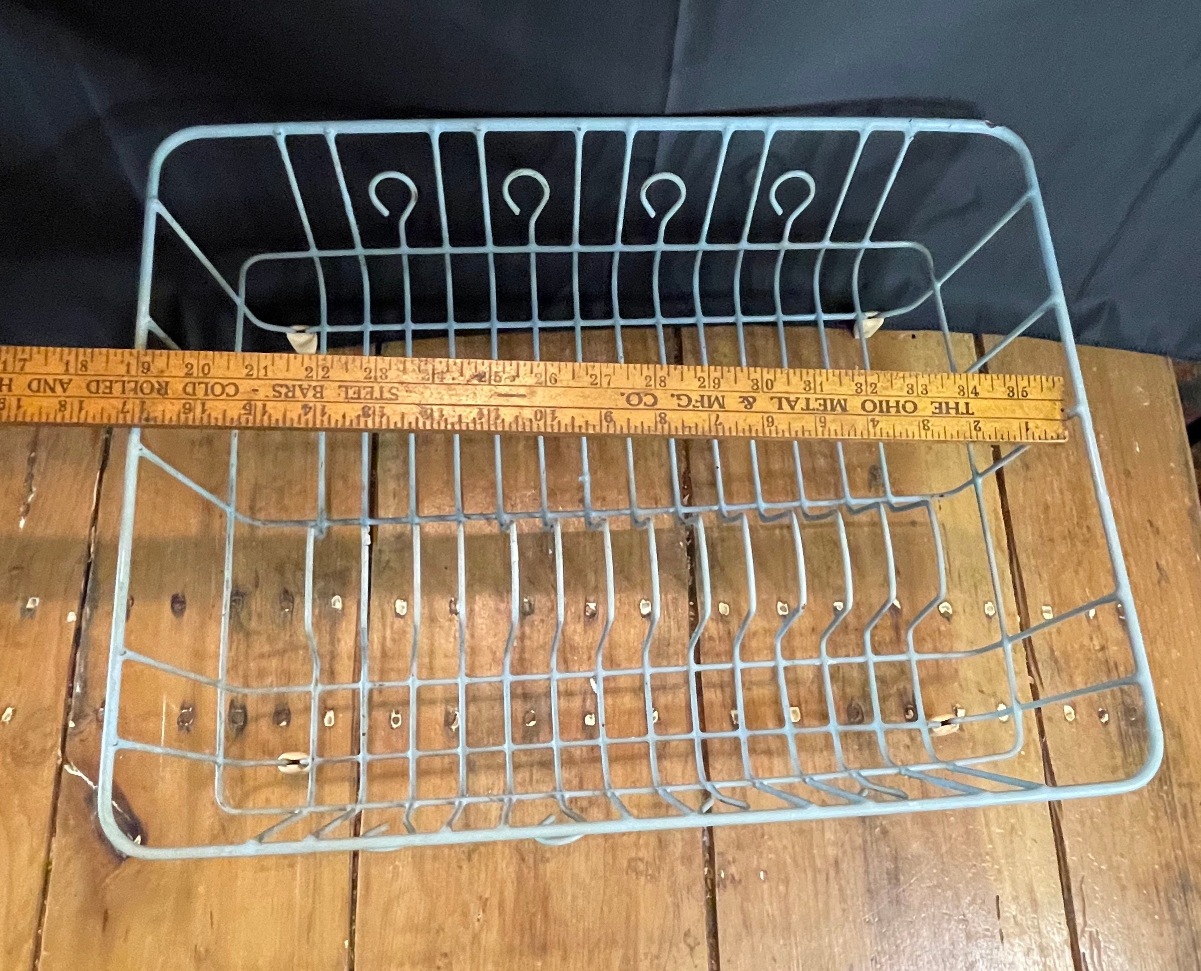 VTG Rubbermaid Country Blue Coated Wire Dish Rack Drainer 