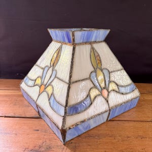 Vintage art-deco lampenkap van glas in lood