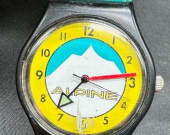 Vintage reclamehorloge uit de jaren 80 - alpensigaretten - batterij nodig