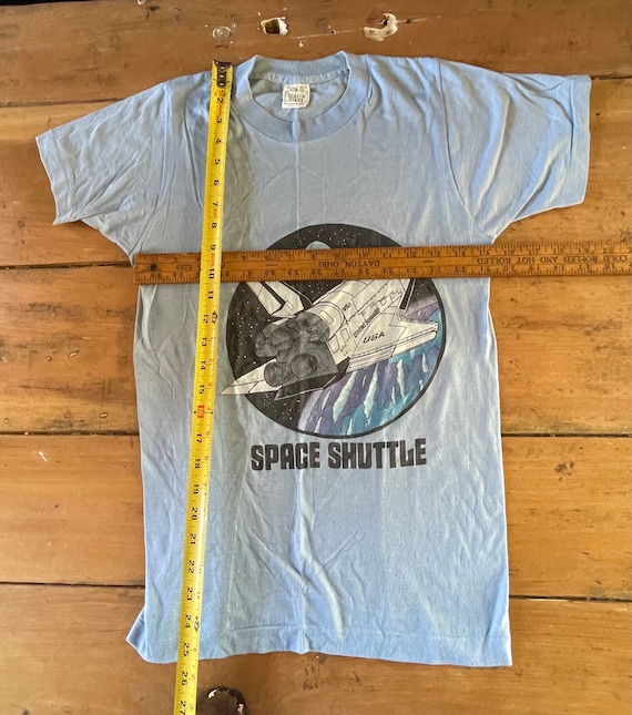Vintage Single Stitch 1980's Blue NASA Space Shuttle T-Shirt Size Small please see measurements View 5