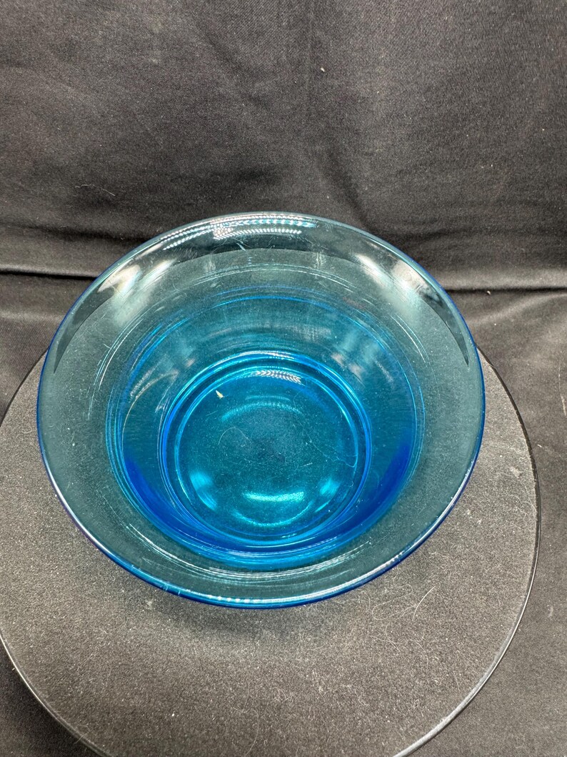 Vintage Blenko Blue Manganese Hand Blown Glass Bowl - Etsy