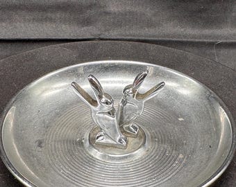 Vintage Hamilton 1950&#39;s Art Deco Chrome Bird Pincherette Ashtray
