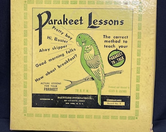 vintage Advanced Parakeet Lessons 78 RPM Vinyl Records par Allen B Jacobs