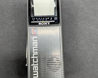 Sony Watchman Model FD-2A 1986 Black & White Mini-TV vhs UHF