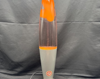 Vintage 1980 Pink and SIlver Narrow Lava lamp Table Lamp