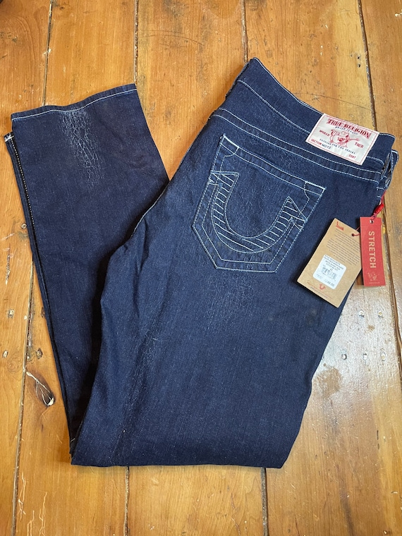 True Religion Moro Skinny Run Stitch Jeans Size 42. New With Tags