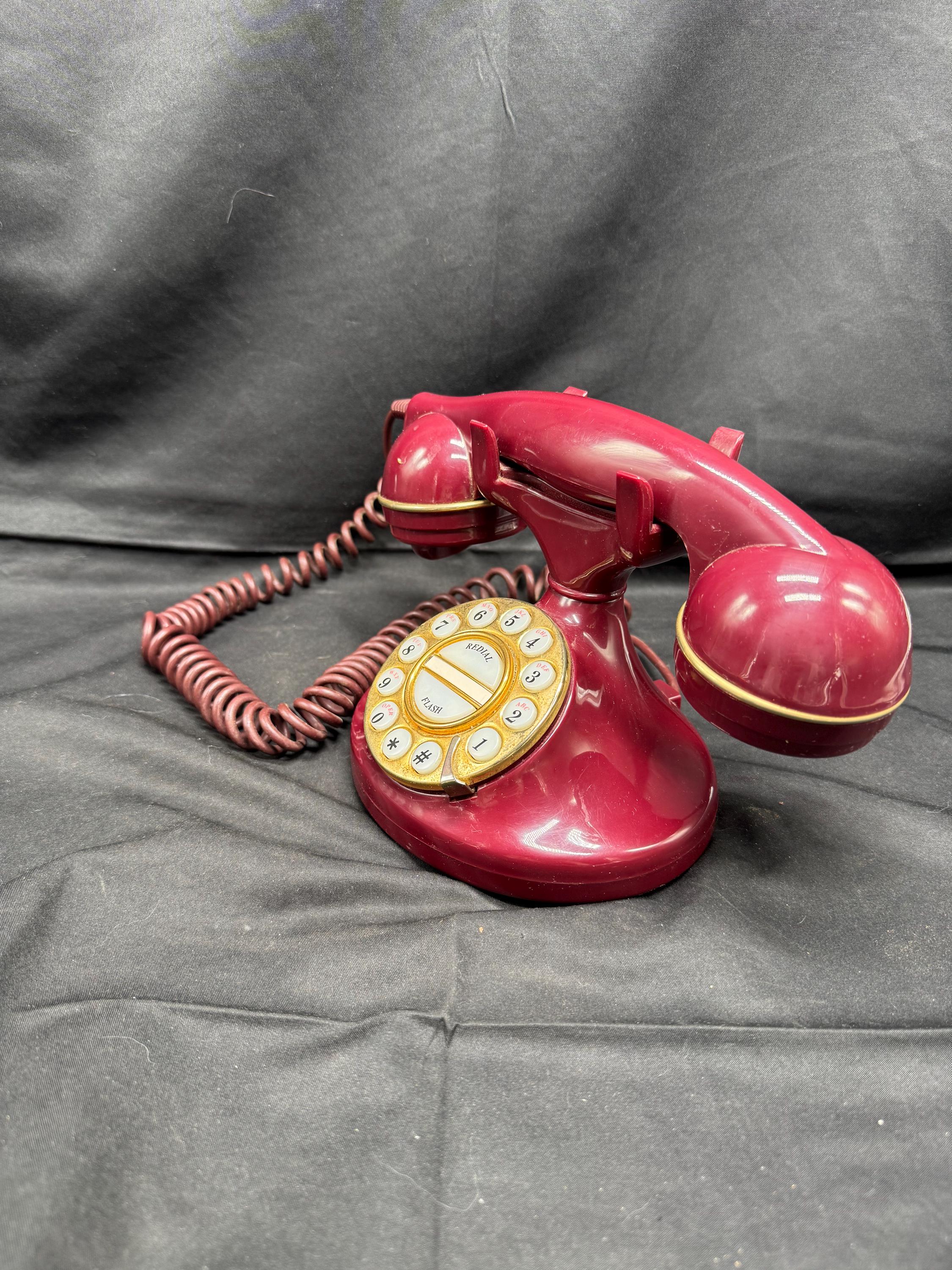 Vintage Microtel Metropolis Phone – Retro 1990s Burgundy Landline