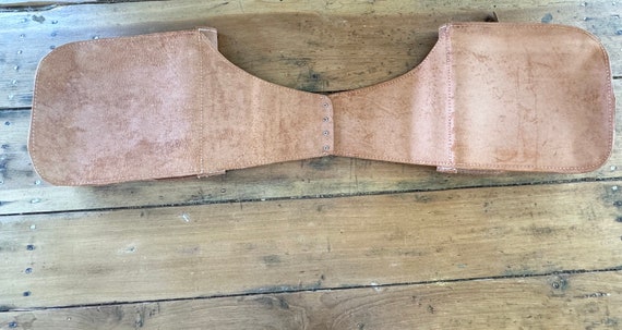 Vintage Tan Handmade Leather Saddlebags for Motor… - image 3
