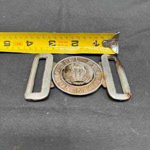 Antique British Army Cast Belt Buckle, Dieu Et Mon Droit 1902 image 4