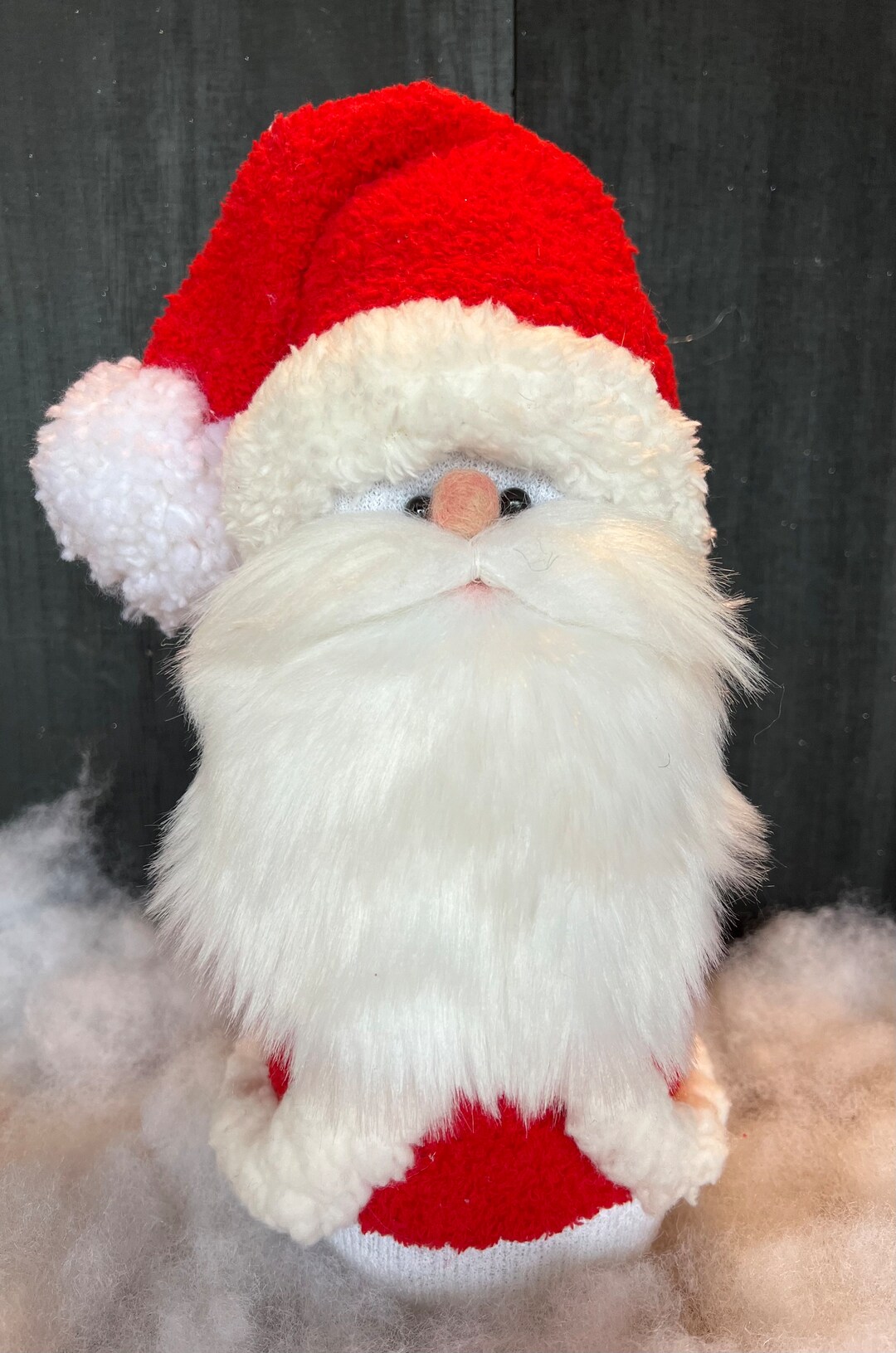 Sock Santa Claus Red Sock Santa Holiday Decor Christmas Etsy