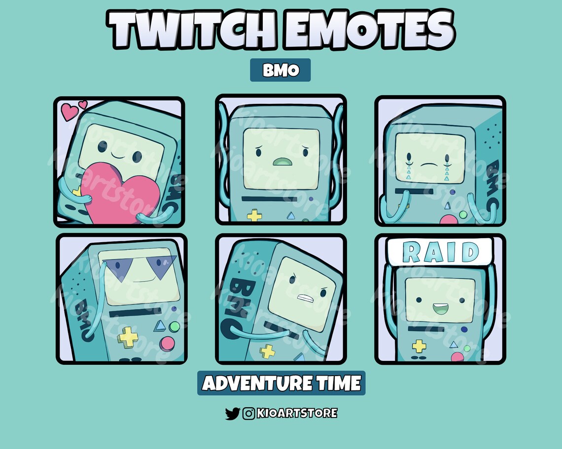 BMO Emotes Adventure Time Twitch Discord Youtube Etsy Norway