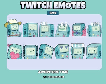 Gestos de BMO - Pack de 12 gestos - Hora de aventuras - Twitch / Discord / YouTube