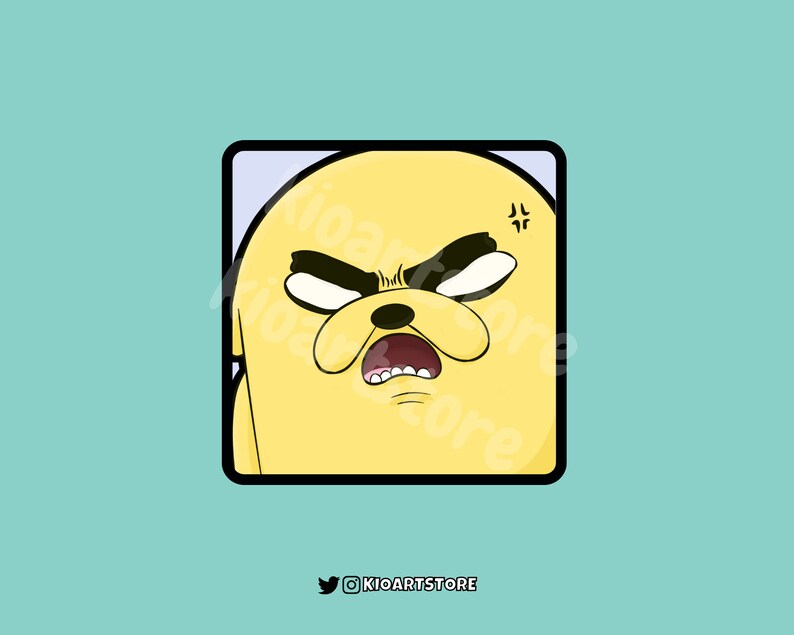 Set of 6 Jake Emotes Adventure Time Twitch / Discord / Etsy