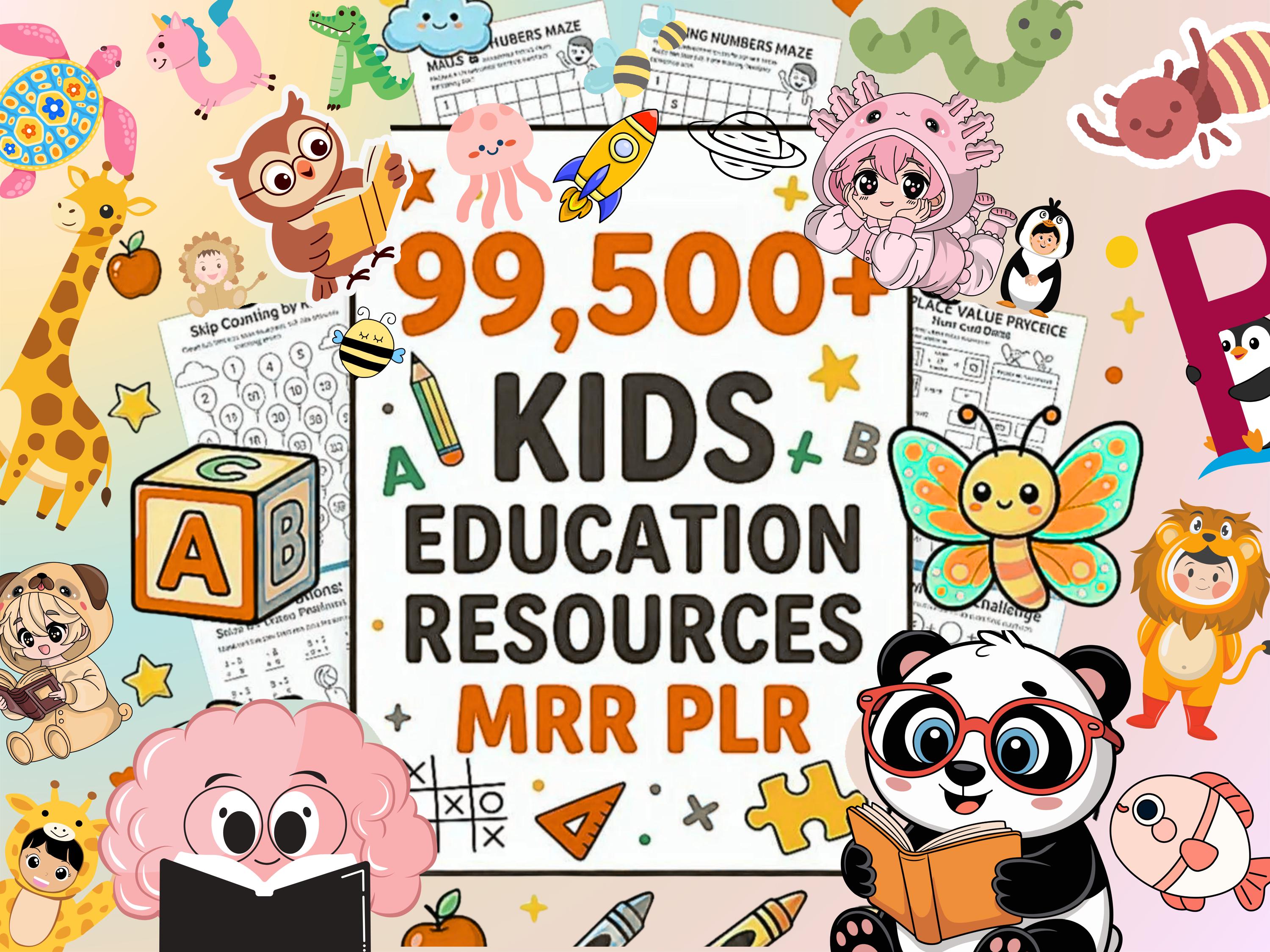Kids Learning Bundle 99500+ Coloring Pages Worksheets Activities PLR ...