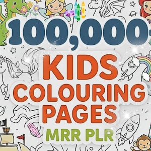 Paquete de más de 100.000 páginas para colorear para niños y adultos. Derechos PLR/MRR (PDF, SVG, regalo).