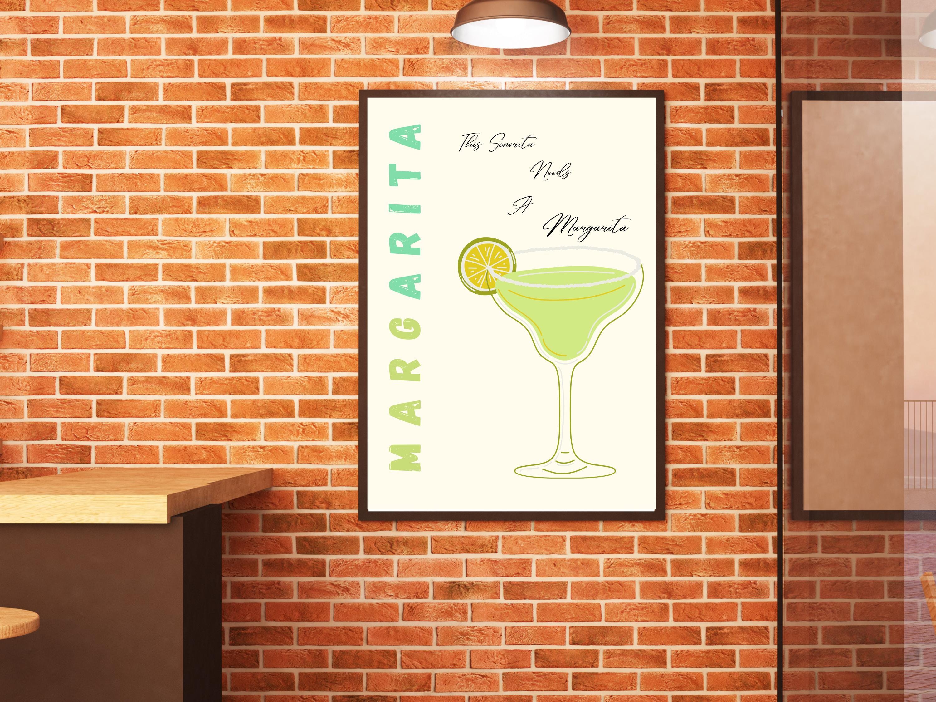 Margarita Poster, Margarita Quote Cocktail Art Print, Bar, Kitchen Art ...