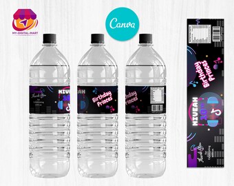 Tiktok Water Bottle Label Template canva, Graduation Canva Editable Template, DIY Label Template, Party Template, Graduation 2023