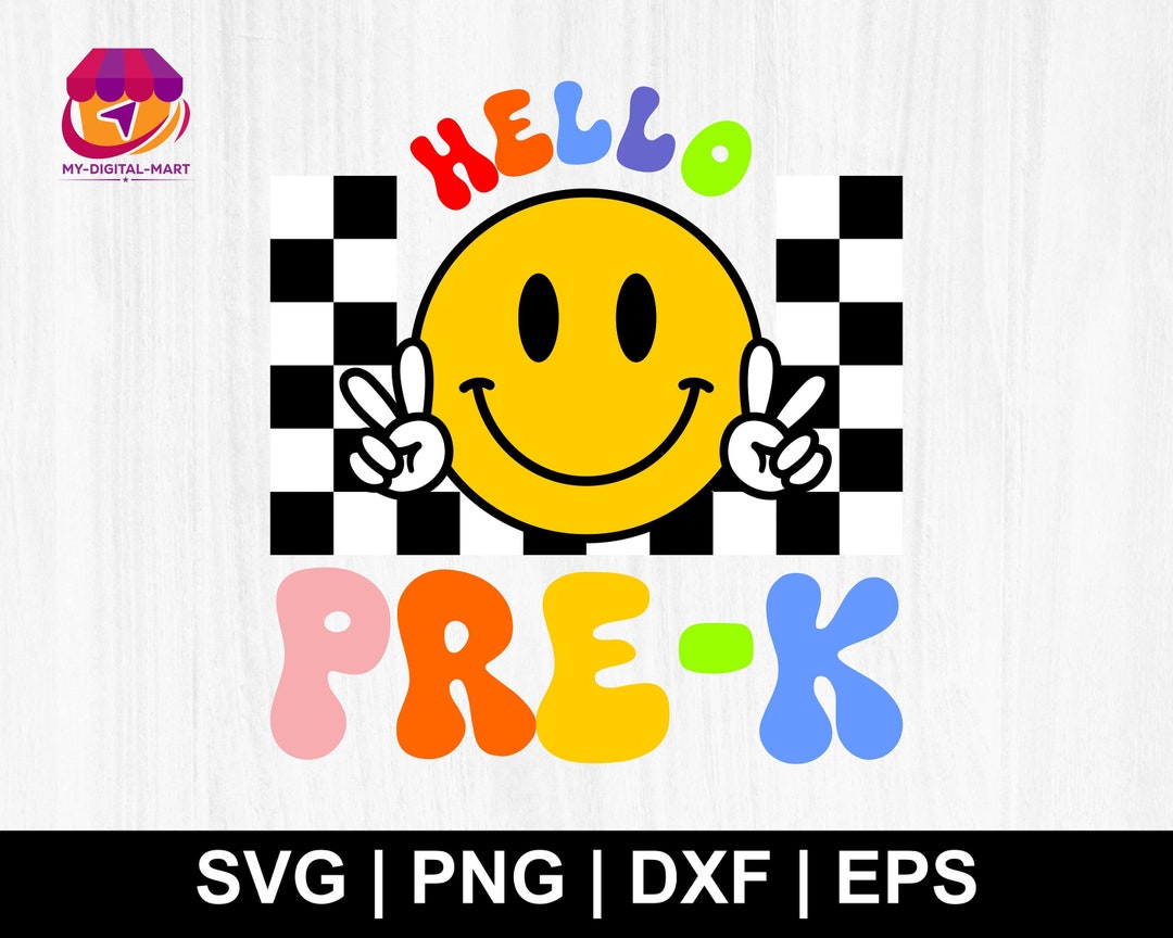 Hello Pre-k SVG PNG Back to School Svg Pre-k Teacher Svg - Etsy